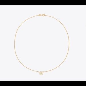 TORY BURCH KIRA ENAMELED PENDANT NECKLACE